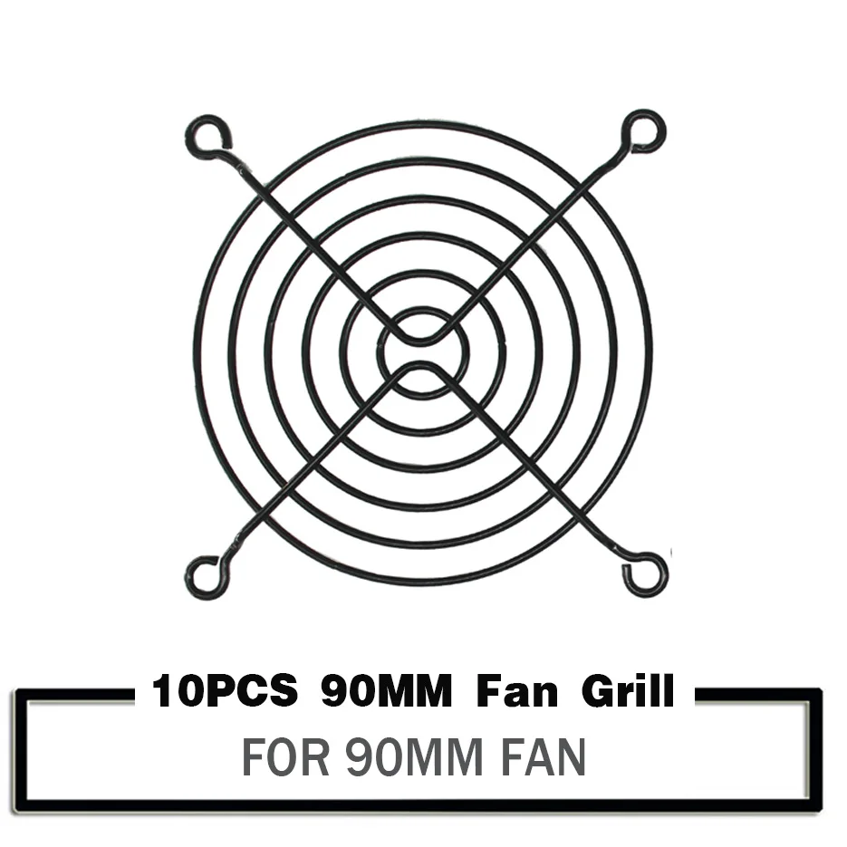

Черная металлическая сетка для защиты пальцев Darutiox, 10 шт., 9 см, 90 мм, защитная сетка для вентилятора, гриль для компьютера