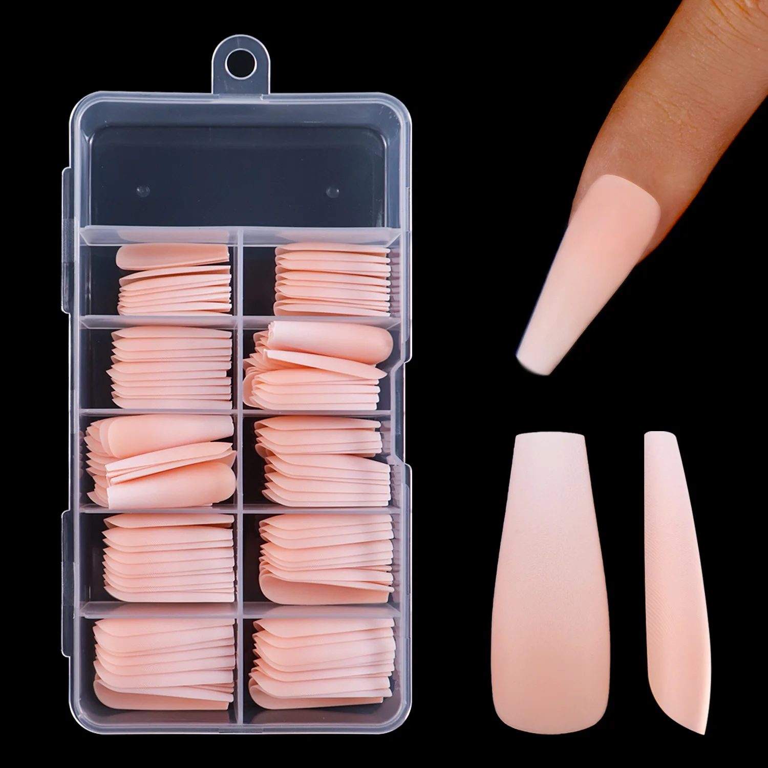 

120Tip/Box Transparent Extension Nails Medium length Nails Ballet Full Cover False Nails Finished Fingernail Nail Art Fake Nails