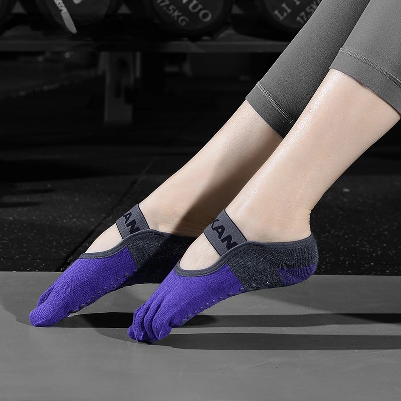 

1 Pair High Quality Cotton Comfortable Breathable Silicone Non-Slip Five Toe Socks Sports Barre Pilates Dance Yoga Socks Women