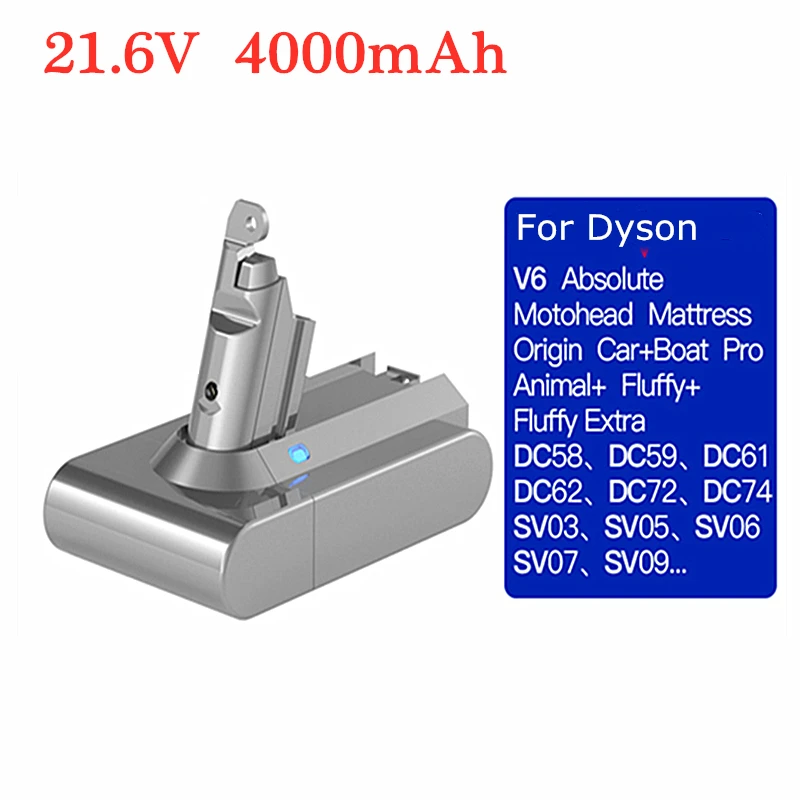 Перезаряжаемая батарея для пылесоса Dyson V6 V7 V8 V10 21 6 в 4000 мАч DC58 DC59 DC61 DC62 DC74 SV09 SV07 SV04 -