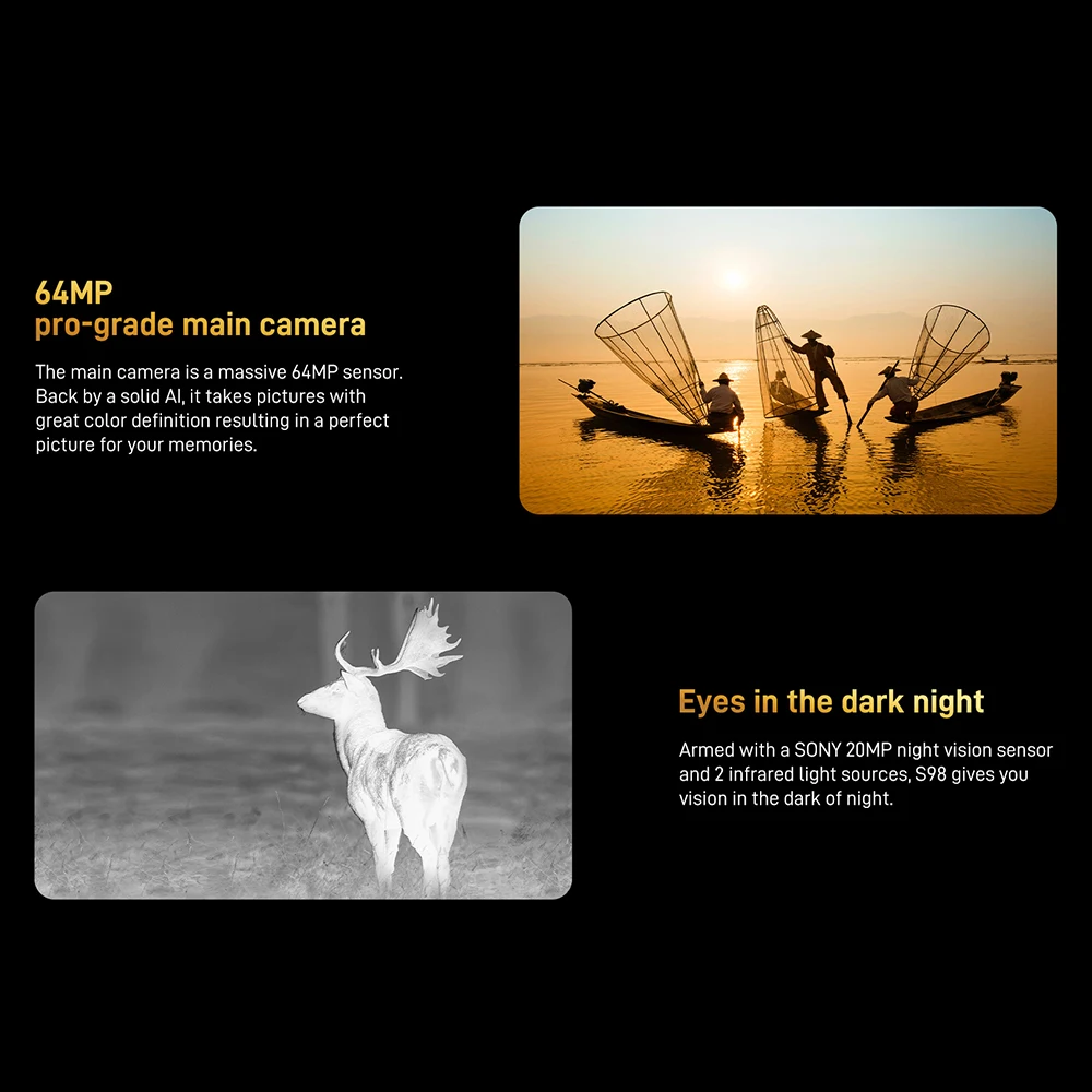 DOOGEE S98 Smartphone,Rugged Cell Phone 8+256GB G96 Octa Core 6.3