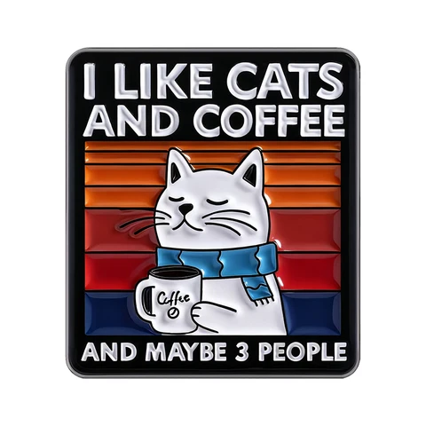 Эмалированная брошь "Моя кошка и я растаю"