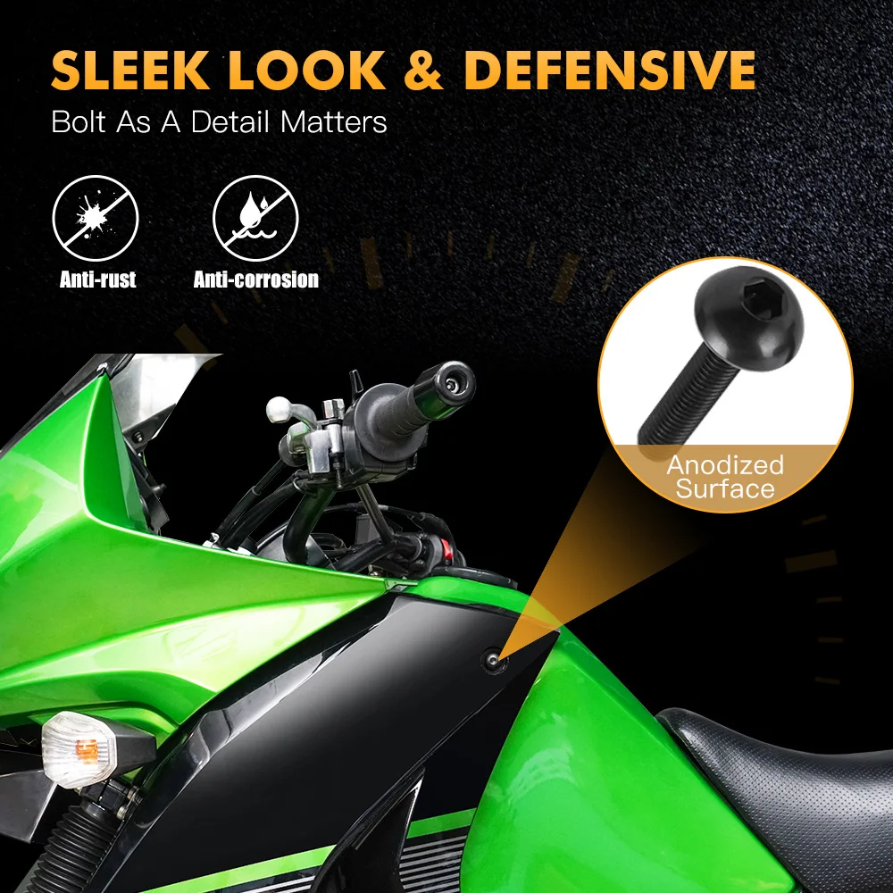Фото 155 шт. M5 M6 комплект болтов для обтекателя мотоцикла для Kawasaki Ninja 400 650 Versys 650 1000 Z900 Ninja ZX-6R ZX10R H2 KLR650 №2