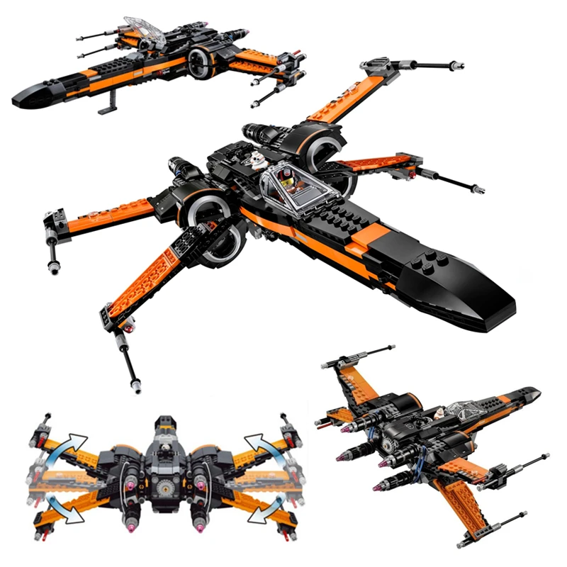 

FIT 75102 748PCS Stars Space Wars Poe X-wing Fighter Aircraft Fighter 05004 Building Blocks Bricks Toys Kid Gift Boys Set