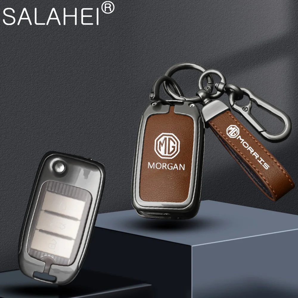 

Car Folding Remote Key Case Full Cover Protector Shell Fob For MG ZS MG5 MG6 MG7 I6 EV EZS HS EHS Styling Keychain Accessories