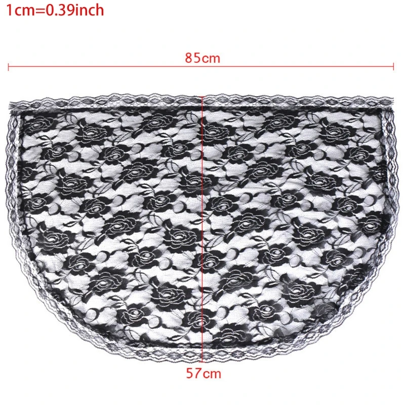 

Lace Mantilla Veil Soft and Comfortable 2 Colors Black and White Spanish Style Rose Lace Veil Head Covering D Shape