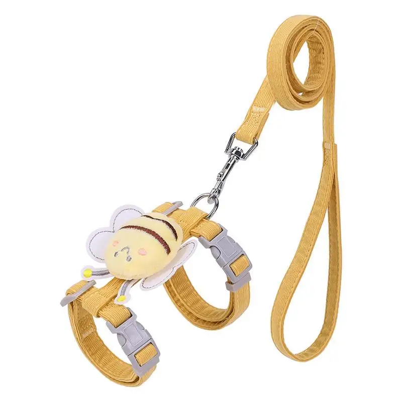 

Adjustable Cat Harness And Leash Cute Bee Escape Proof Breathable Pet Vest Harnesses Pet Vest Harnesses For Cats And Dogs