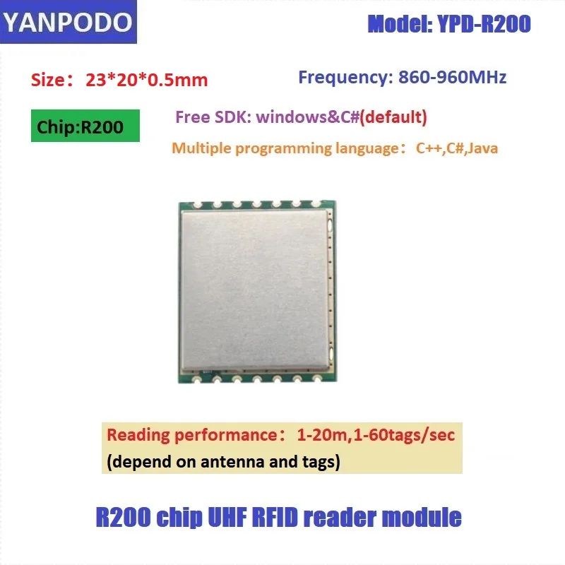 

Yanpodo UHF RFID Module 860-960Mhz TTL UART Micro USB Interfance 1 Port RFID Reader UHF Module For Arduino Raspberry Embedded