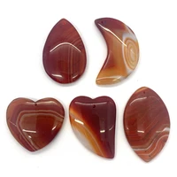 5pcspack brown agate stone beads moon shape heart shape natural semi precious stone loose beads diy for making necklace earring