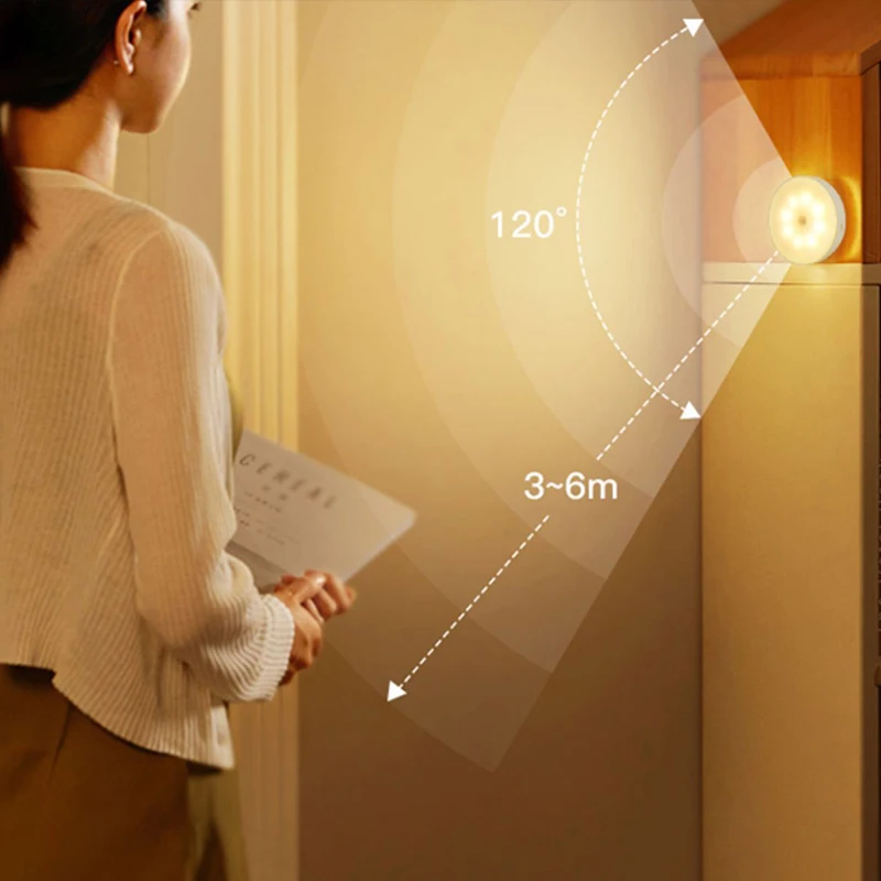 Магнитная лампа с датчиком движения умная инфракрасная индукция USB-зарядка