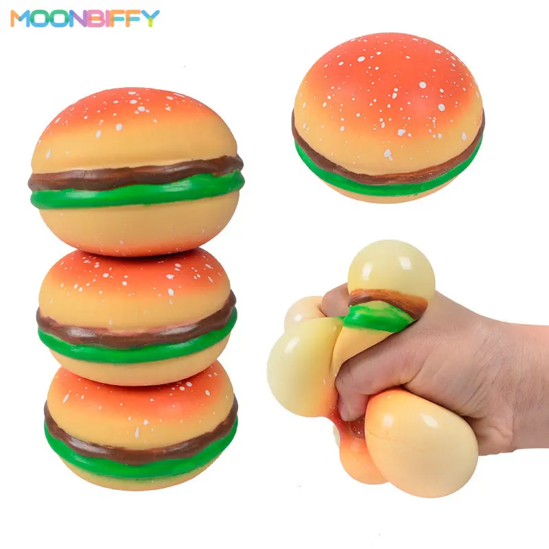 

Burger Stress Ball 3d Squishy Hamburger Fidget Toys Silicone Decompression Silicone Squeeze Fidget Ball Fidget Sensory Toy 2023