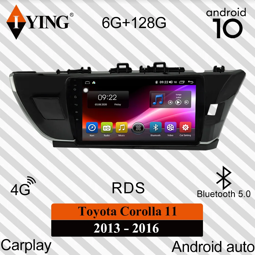 

Автомобильный радиоприемник для Toyota Corolla 11 2013-2016, видео мультимедийный плеер с GPS-навигацией, DSP, Android 10, DVD-экран, правый и левый