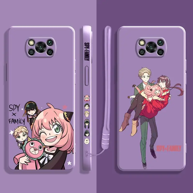 

Spy × Family Loid Forger Hold Anya Yor Happiness Liquid Case For Xiaomi POCO X3 X4 NFC M3 M4 Pro F3 for Mi 11 11T 10T 10 9 8 6