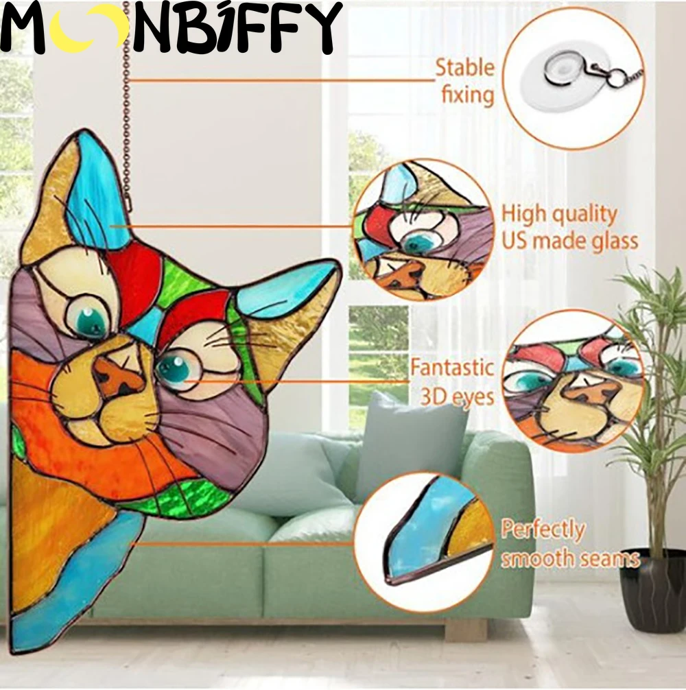 

Акриловые креативные подвесные украшения в виде веселых кошек, индивидуальные подвесные украшения в виде милых животных, мультяшное украш...