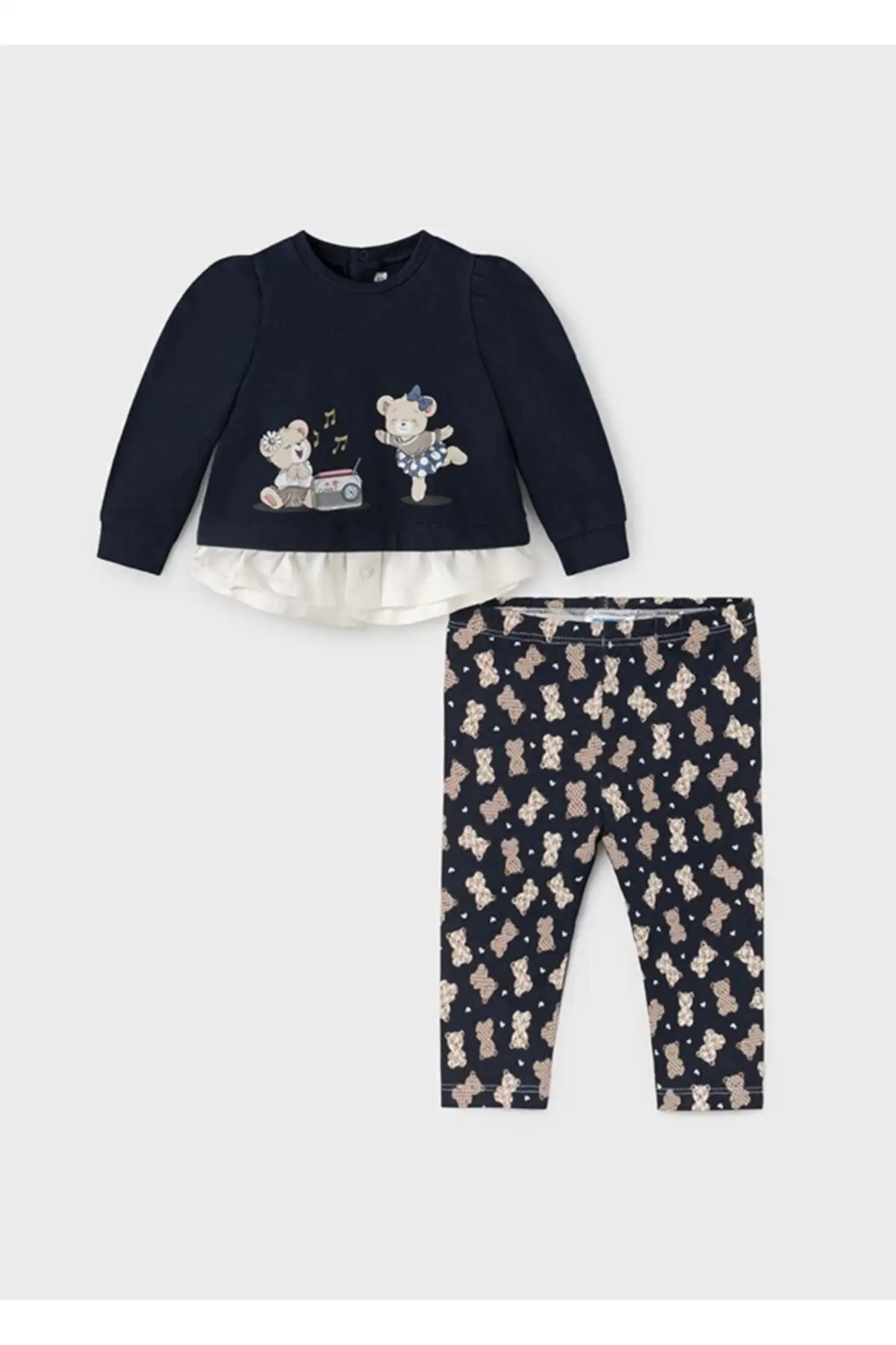 

Baby girl cute teddy bear printed tights suit suits clothing