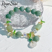 rose sisi korean style fresh beaded transfer crystal bracelet for women friendship bracelet female white crystal safety buckle