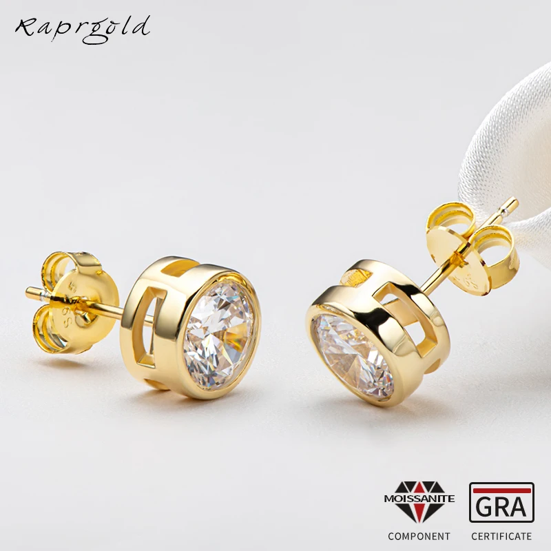 Женские и мужские серьги-гвоздики из серебра 925 пробы с муассанитом