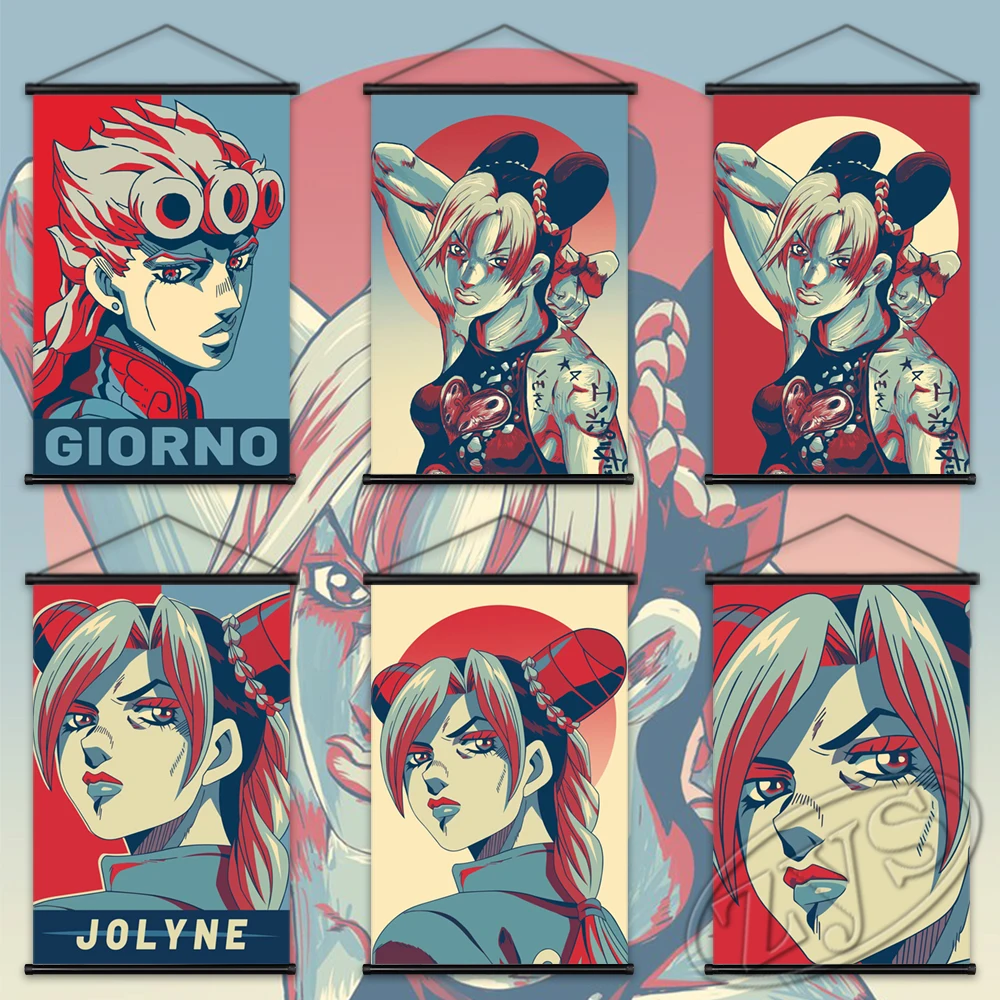 

Постеры HD с изображением невероятных приключений Джоджо, холст с аниме настенными картинами, Висячие свитки, Модульная картина, домашний де...