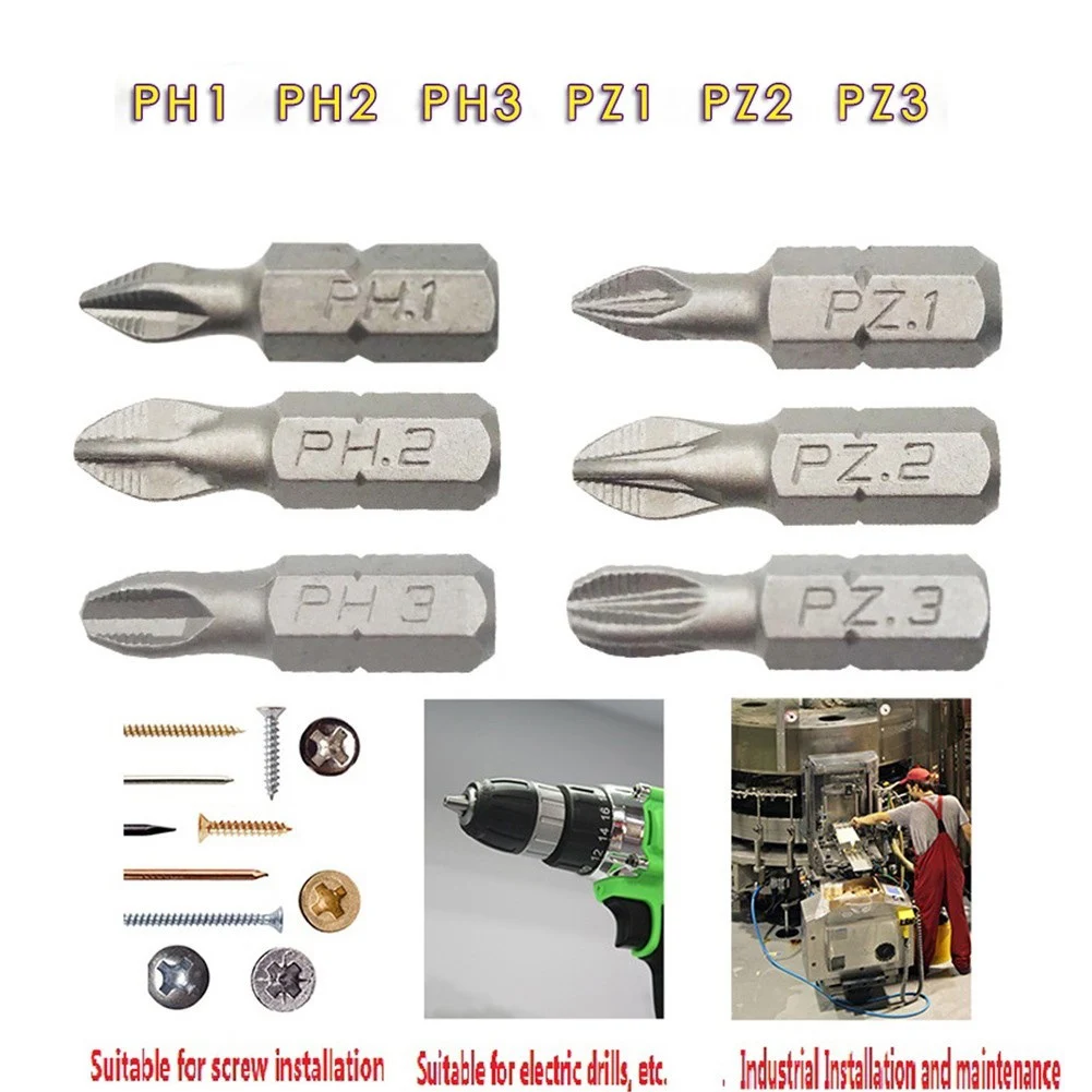 

10 Pcs 25mm Anti Slip Screwdriver Bit Electric Hex Shank Magnetic Screw Driver 1/4" Electric Hand/drill Screwdriver Hand Tools
