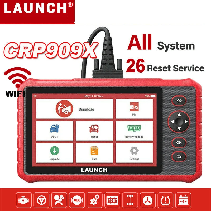 

LAUNCH X431 CRP909X PRO OBD2 Diagnostic Scanner TPMS Key FOB Programming Tool