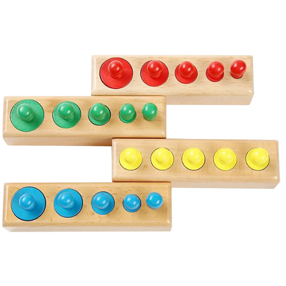 

Teaching Aids Puzzle Toys Montessori Family Playthings Color Cognition Interesting Wooden Knobbed Cylinders Parent-child