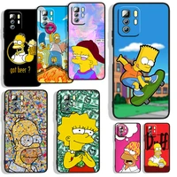 the simpsons for xiaomi redmi note 11s 11t 11 10s 10 9t 9s 9 8t 8 7 6 5a 5 4x pro black soft phone case capa