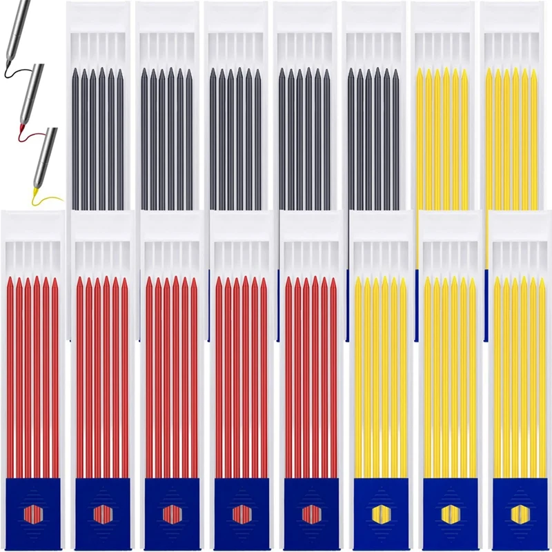 

90Pack 2.8Mm Pencil Refills For Carpenter Mechanical Construction Pencil Replacements Metal Marker Refills
