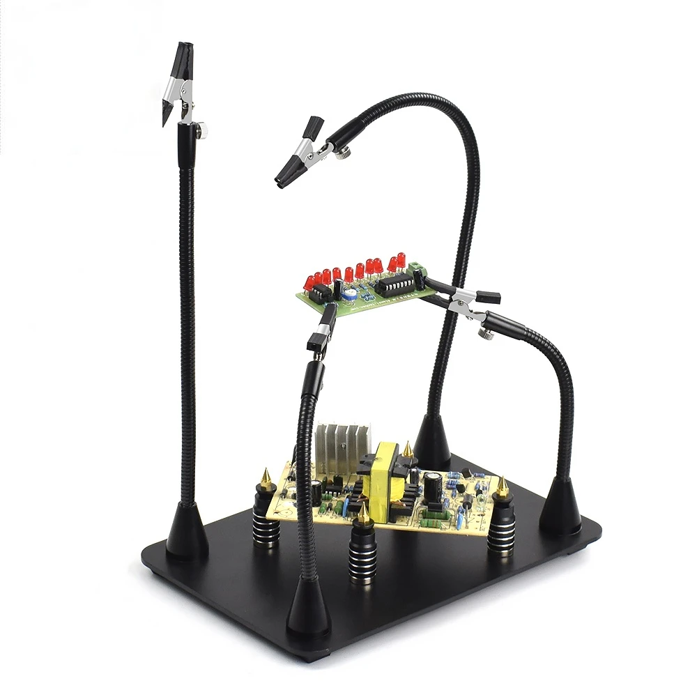 

Third Arm Soldering Station For PCB 4 Flexible Magnetic Arms with 360 Degree Alligator Clip Welding Tool