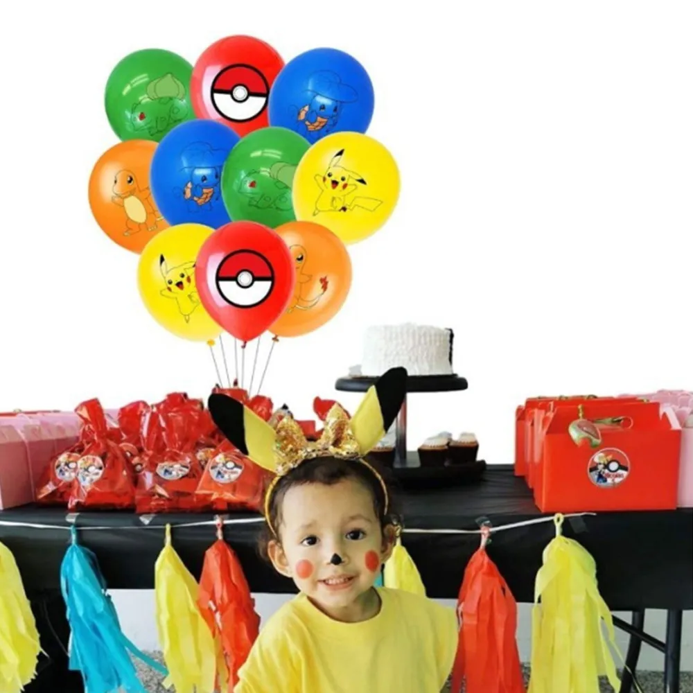 12pcs Pokemon Theme Pikachu 12 Inch Latex Balloons Boys Girls Birthday Party Decorations Toys For Kid Baby Shower Party Supplies images - 6