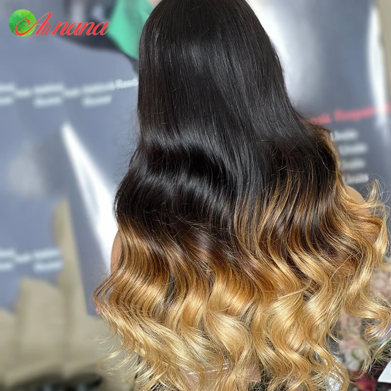 Парик Alinana 13x 6 на сетке спереди с эффектом омбре 27 цветов волнистый прозрачный