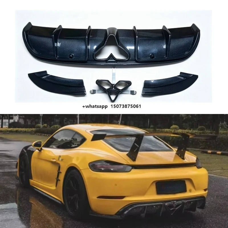 Фото Задний диффузор Tak-d Style EVO из карбона для 718 Boxster Cayman, прямые поставки с завода, высокое качество №1