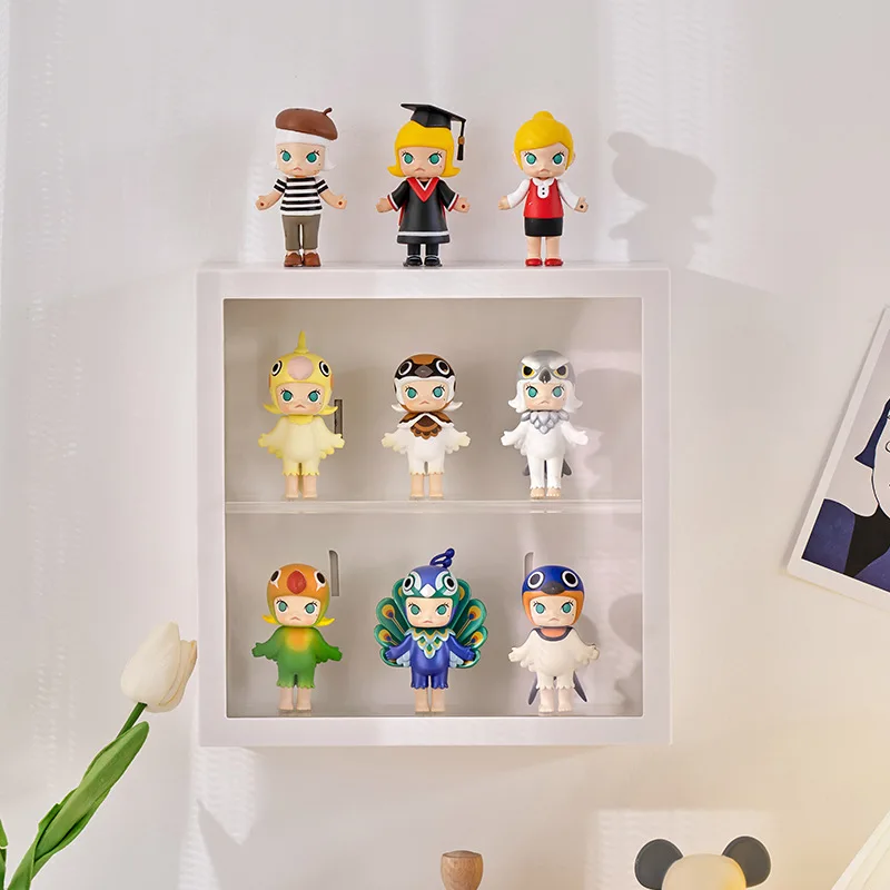 

Display Shelf Wall Storage Display Shelf Multi-layer Dolls Dustproof Handicraft Model Display Case Display Stand No Punching