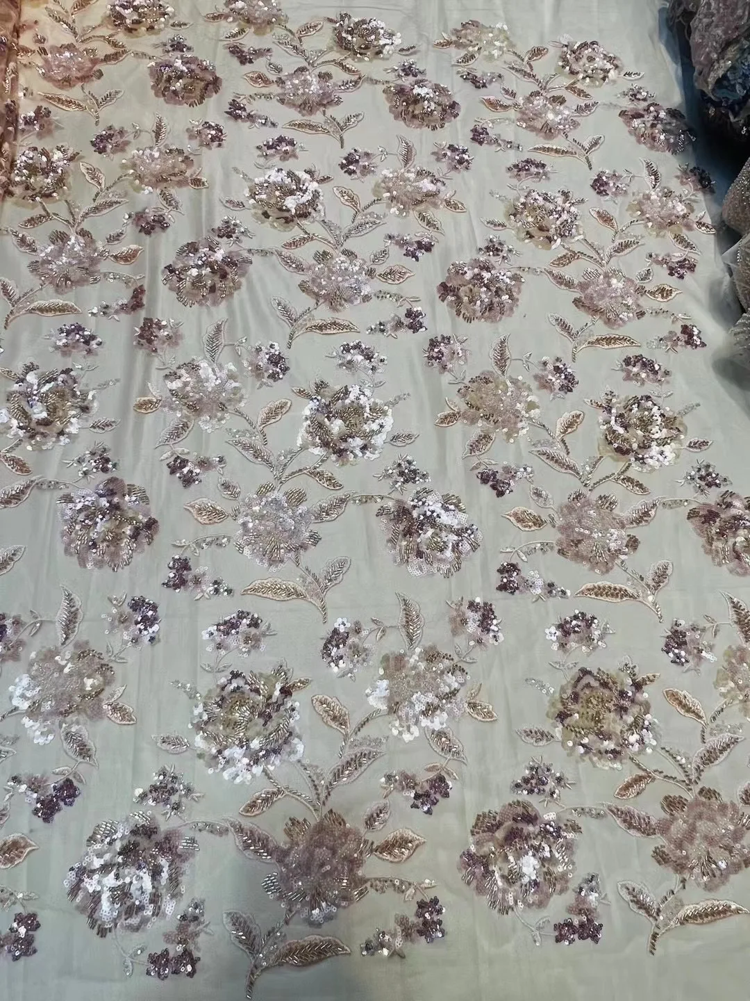 Высококачественная роскошная французская сетчатая кружевная ткань с бисером