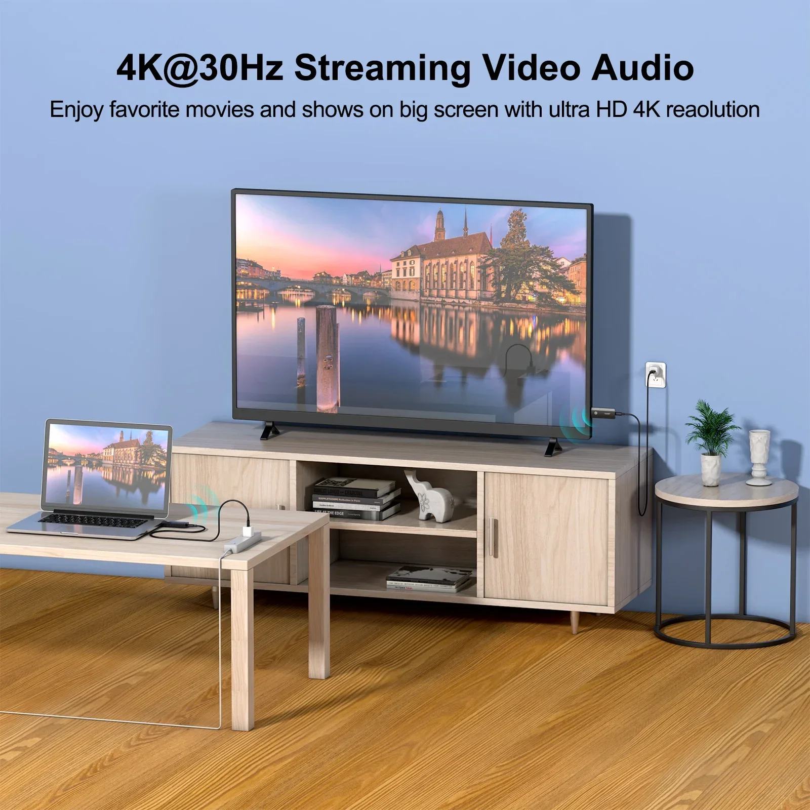 Беспроводной адаптер дисплея EDUP WD9908GS 4K 30 Гц устройство зеркального отображения с