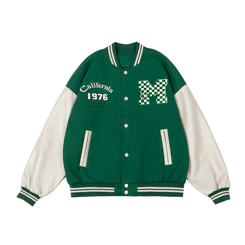 

Мужская куртка в американском стиле бейсбольная форма зимние куртки свободные куртки для мужчин модные пальто Y2k куртка-бомбер мотоциклетная мужская куртка