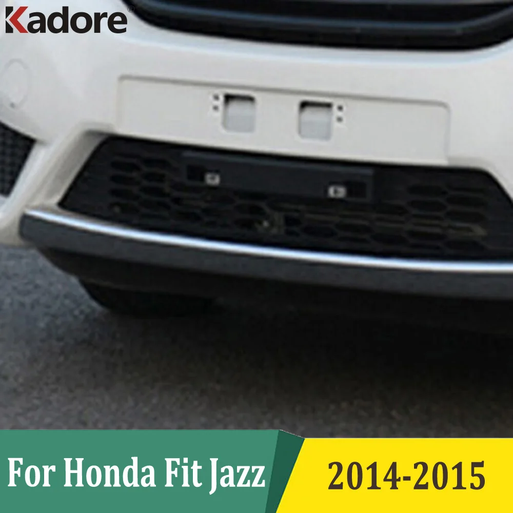 Для Honda Fit Jazz 2014 2015 хромированная передняя нижняя решетка бампера крышка полоса