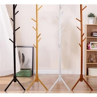 assembled wood hangers hat coat display floor standing rack 10 hooks clothes hanger bedroom clothing organizer