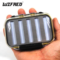 wifreo small waterproof 2 sided fly box for midgenymph pocket size for dry flies nymphs streamers 10 5x7 0x3 1cm