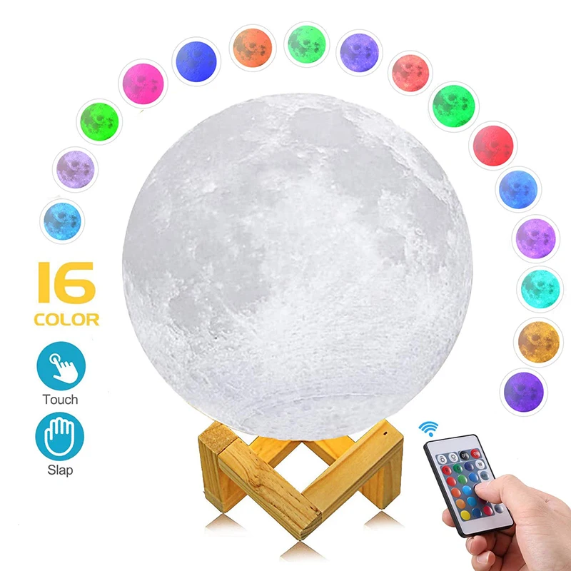 

RGB Moon Lamp with Remote Control Dimming Color Changing for Kid Baby Children Night Light Christmas Light Birthday Gift New Led