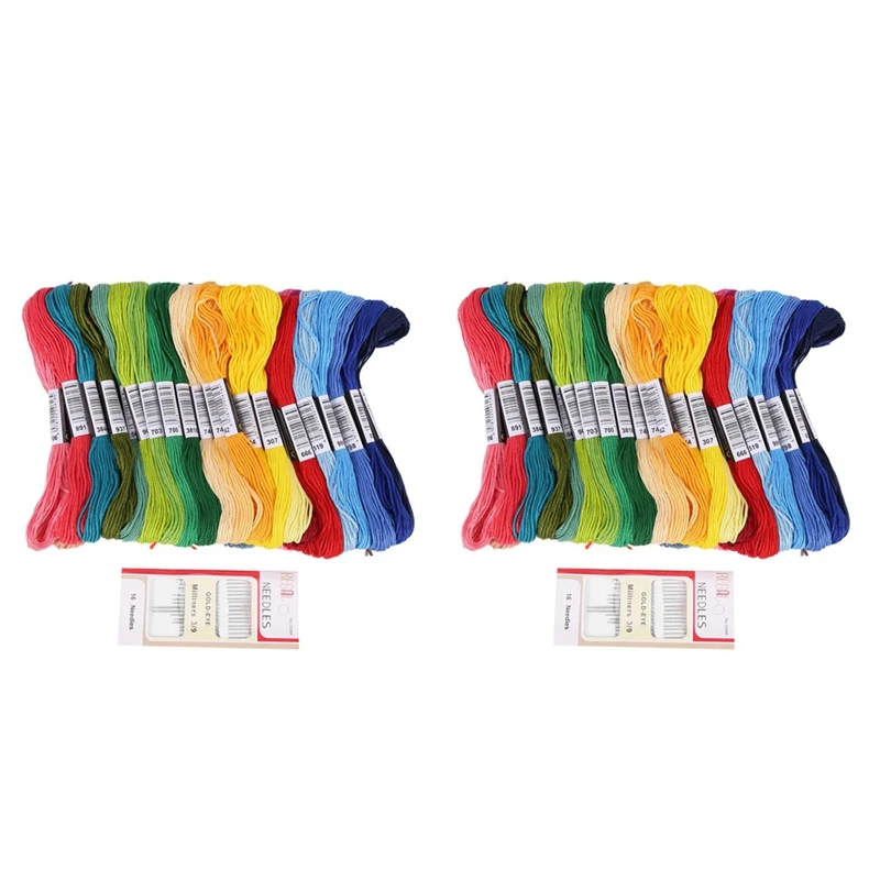 

AT14 100 мотки, нитка для вышивки крестиком, нитка для браслета, нитка с иглами для браслета дружбы