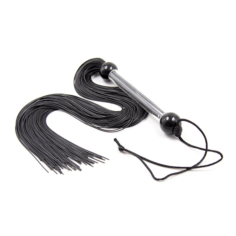 

51cm Spanking Silicone Tassel Horse Whip With Handle Flogger Equestrian Whips Teaching Training Riding Whips