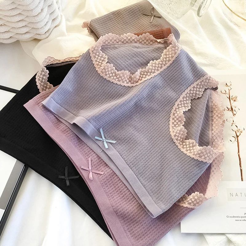 

New Japanese Underwear Women's Cotton Panties Sexy Lace Underpants Girl's Bow Briefs Mid Waist Seamless Panties Sexy Lingerie