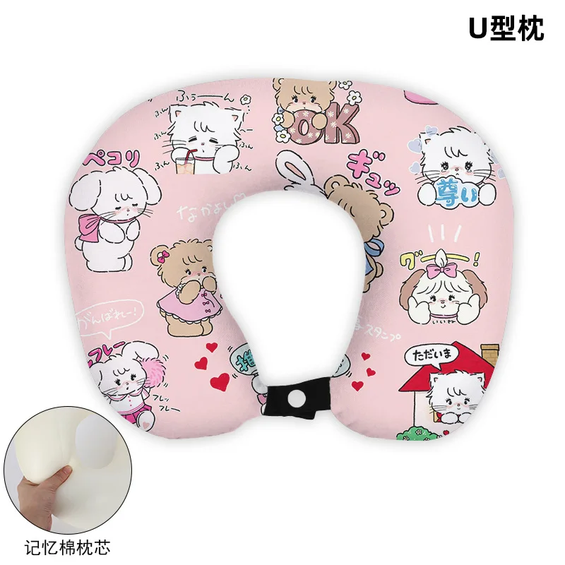 

Kawaii Mikko U-образная подушка с мультяшным рисунком для сна шеи фотография подарок для девочки на день рождения