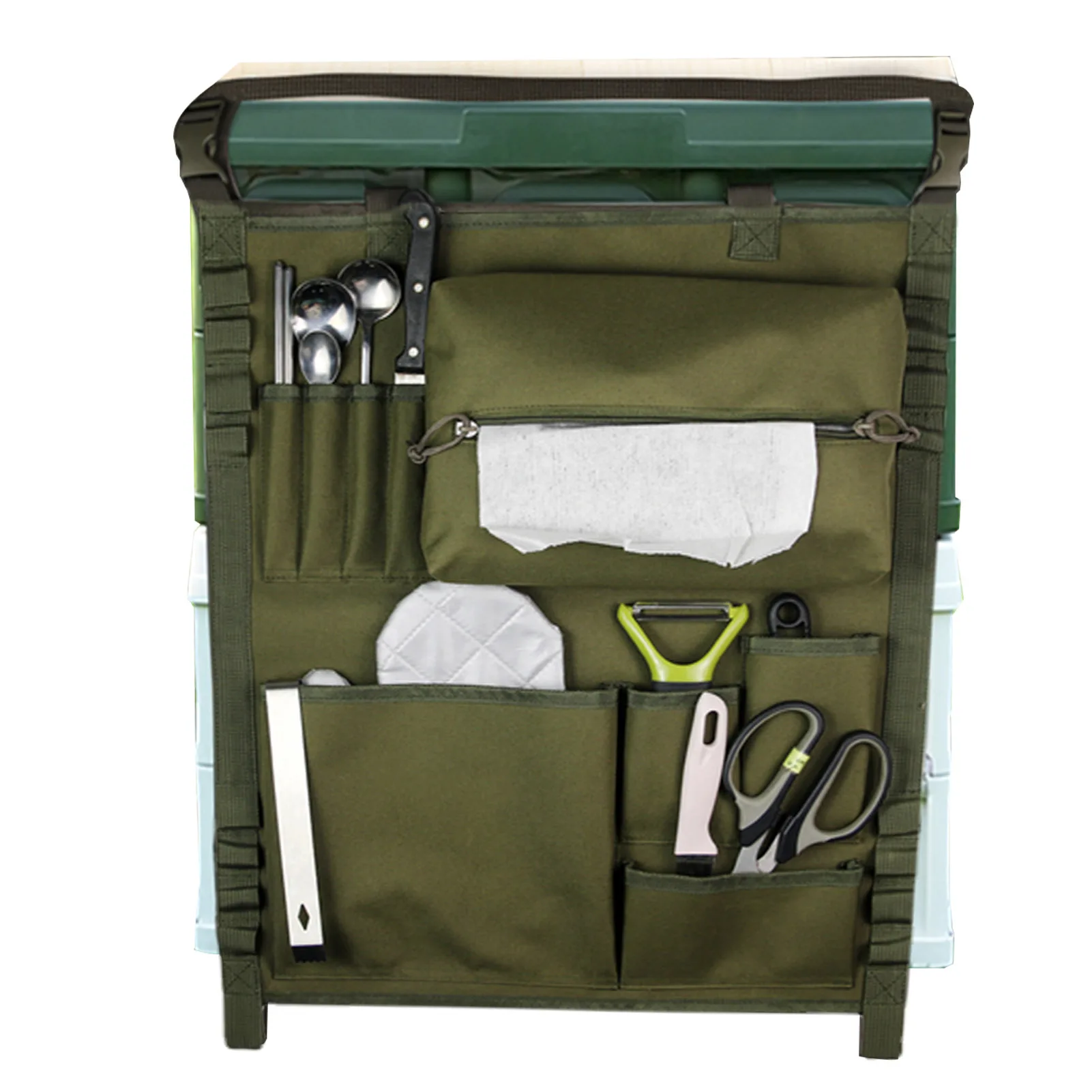 

Camp Kitchen Utensils Bag Camping Cutlery For Organizing Hanging Camping Tableware Storage Bag Picnic Cutlery Organizer Bag