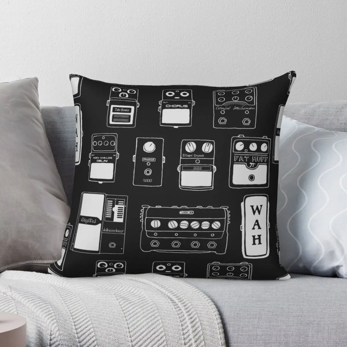 

Guitar Pedals Pillowcase Polyester Linen Velvet Creative Zip Decor Throw Pillow Case Sofa Seater Cushion Cover