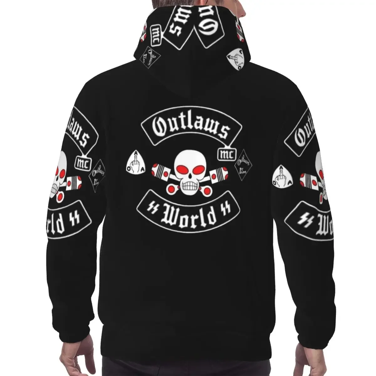 Фото Толстовка Outlaws Mc Support в стиле Харадзюку, пуловер, осенне-зимние мужские и женские толстовки, топы с длинными рукавами №2