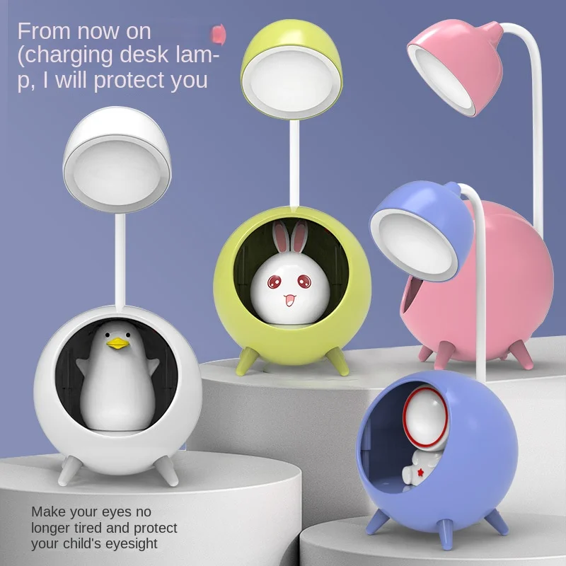 

Novelty Bunny Kid Desk Lamp Type C Recharging LED Cartoon Multifunctional Dimming Warm Lighting Sleeping Night Light Best Sell