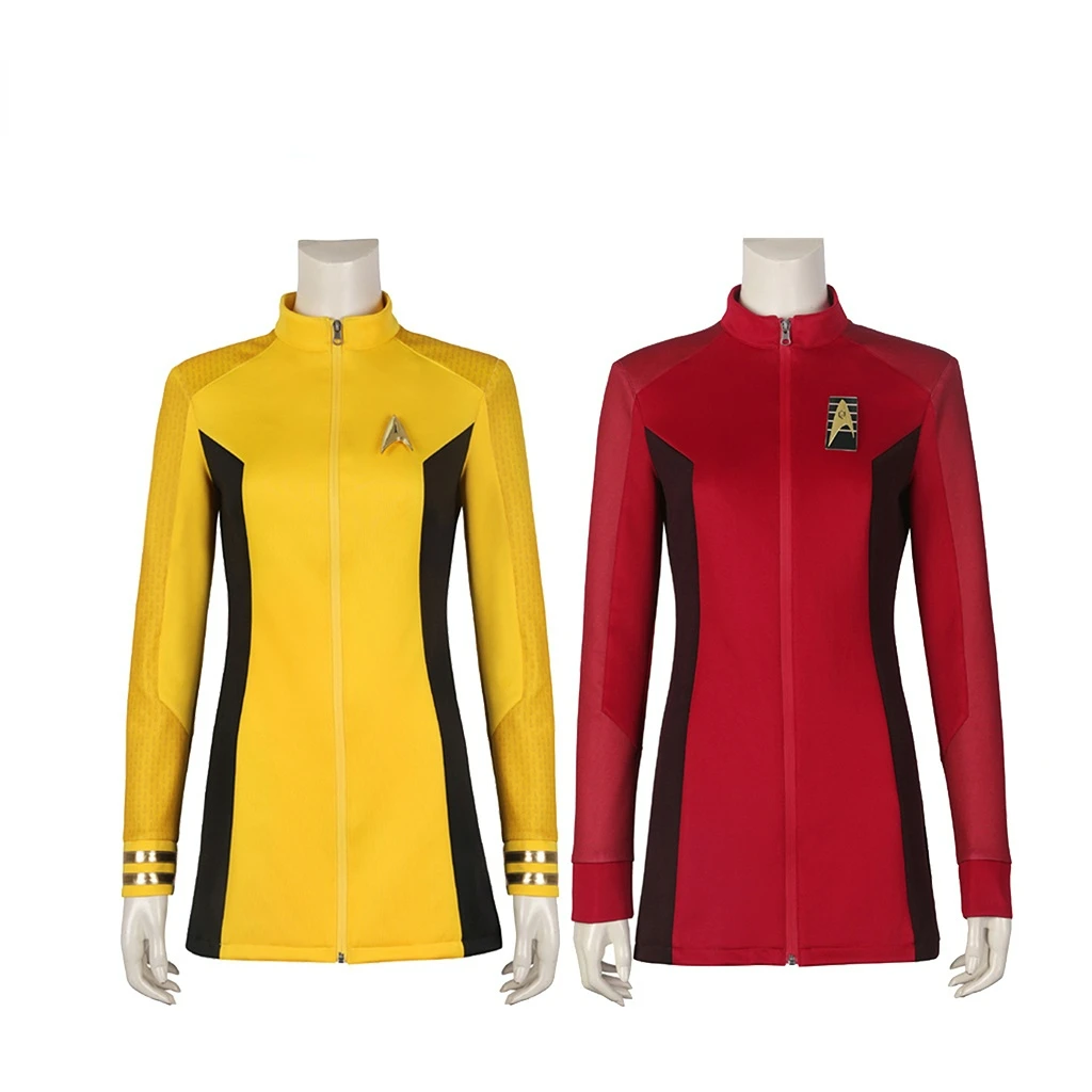 

Strange New Worlds Cosplay Una Nyota Uhura Costume Crew Member Number One Uniform Women Uniform with Badge Halloween Carnival