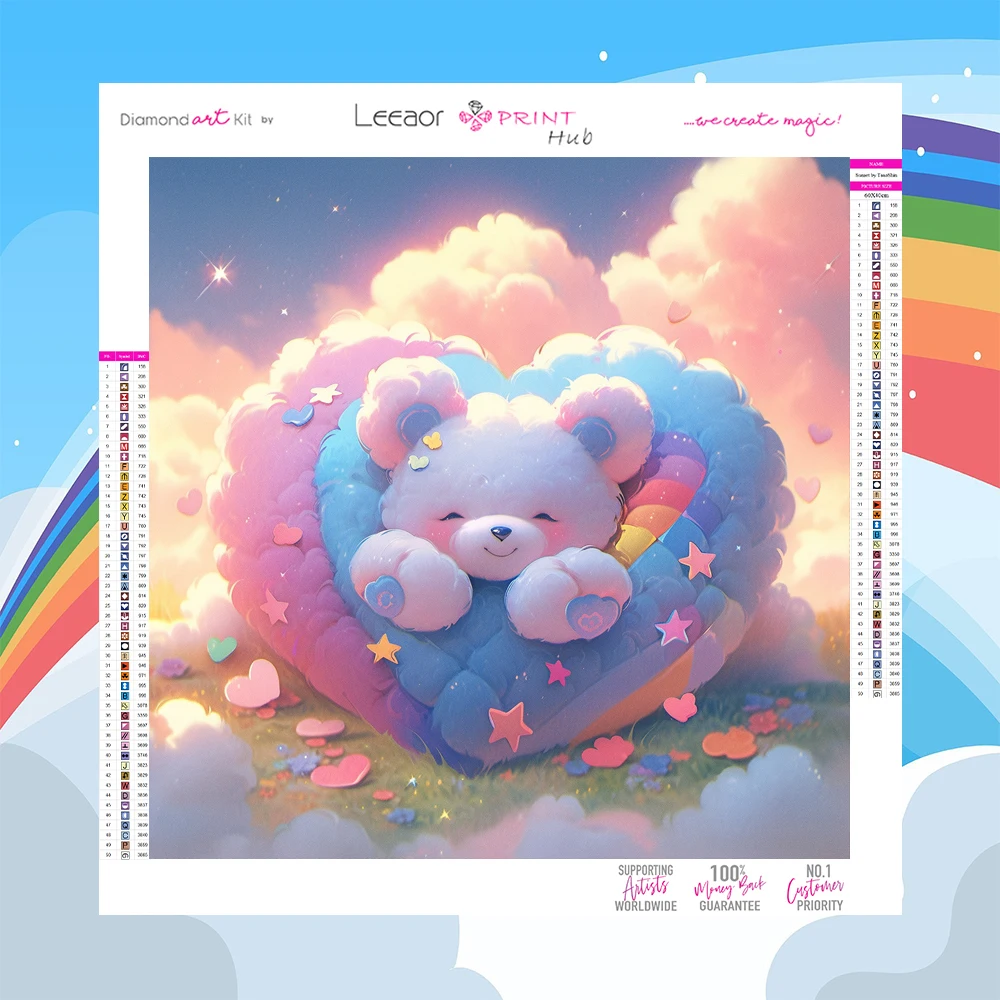 

5d Diy мультфильм алмазная живопись милый Зефир облако медведь полная Алмазная мозаика вышивка крестиком наборы домашний декор подарки