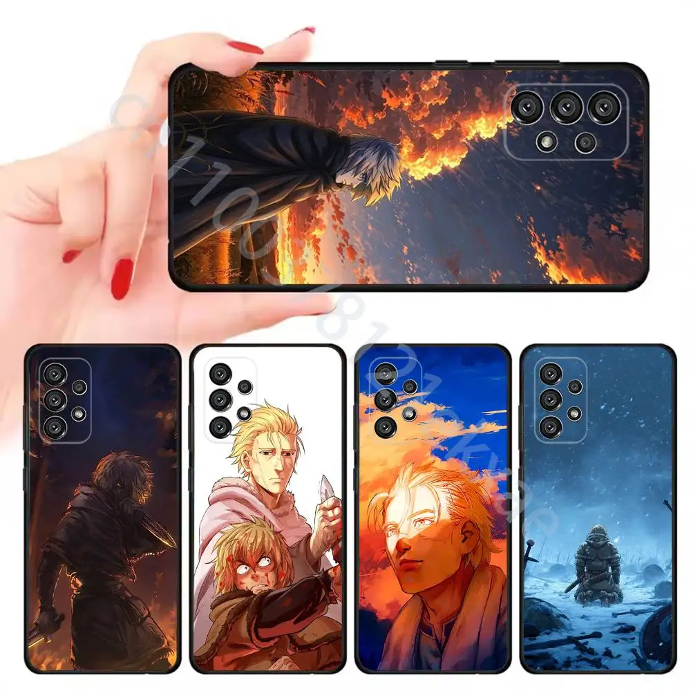 Фото Чехол для телефона Anime V-Vinland Saga Thorfinn для Samsung Galaxy A13,21s,22,31,32,52,53,71,80,A91, мягкий черный корпус №1